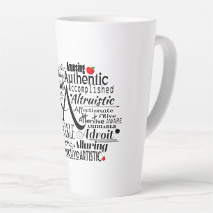 Caneca De Café Latte Nuvem Adjetiva do Word começando com a letra A Cof