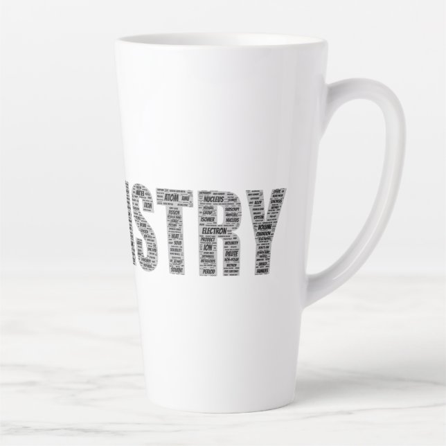 Caneca De Café Latte Nuvem de Palavra de Química (Direita)