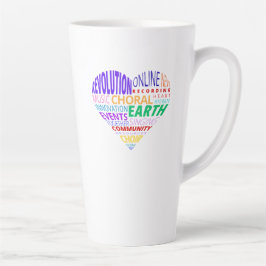 Caneca De Café Latte Nuvem de Palavras do Coro da Terra