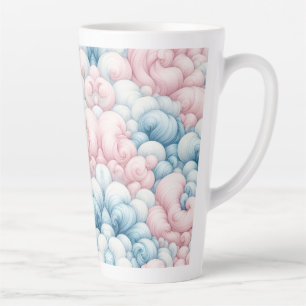 Caneca De Café Latte Nuvens de Algodão Doce