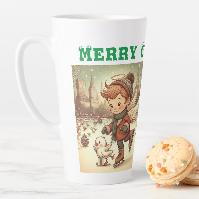 Caneca De Café Latte NYC Christmas Angel (In Situ)