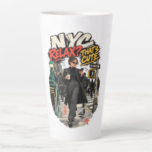 Caneca De Café Latte NYC Relaxar Isso É Fofo