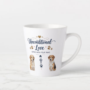 Caneca De Café Latte O amor incondicional vem com quatro patas - pequen