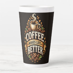 Caneca De Café Latte O Café Torna a Vida Melhor – Fã de Café Vintage