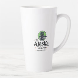 Caneca De Café Latte O Cat Cafe do Alasca “Ronronar, Beber, Repetir”