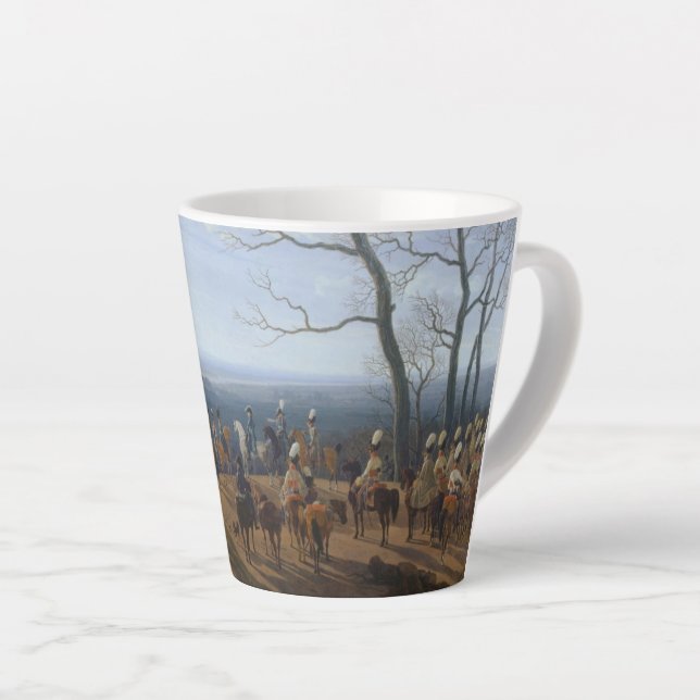 Caneca De Café Latte O cerco de Kosel-Wilhelm von Kobell Small (Ângulo direito)