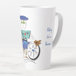 Caneca De Café Latte "O Ciclista" - Andando por um motivo Latte Mug
