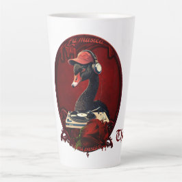 Caneca De Café Latte O cisne negro, simbolizando a criatividade