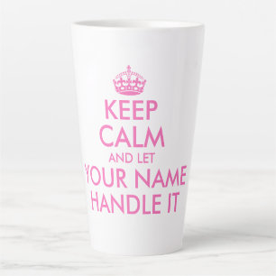 Caneca De Café Latte O cor-de-rosa, personalizado, mantém a calma e de