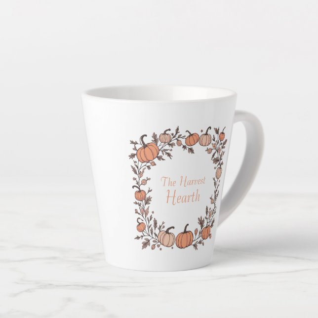 Caneca De Café Latte O Coração de Colheita (Ângulo direito)