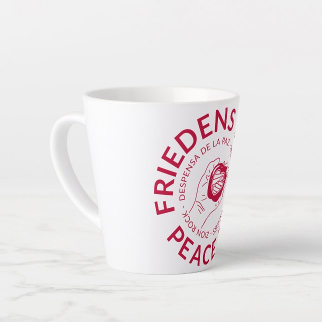Caneca De Café Latte O Desenvolvedor De Paz De Friedens Latte Mug (Ângulo esquerdo)