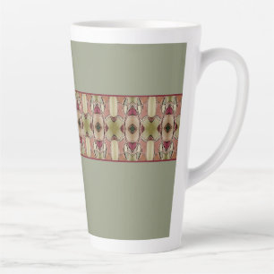 Caneca De Café Latte O Designer Padronizado Com Acentos De Burgundy