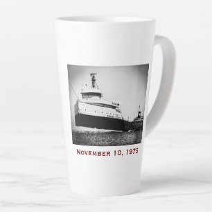 Caneca De Café Latte O Edmund Fitzgerald com Nomes da Tripulação