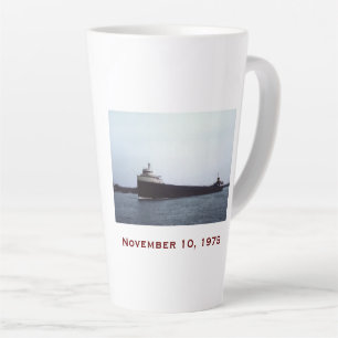 Caneca De Café Latte O Edmund Fitzgerald com Nomes da Tripulação