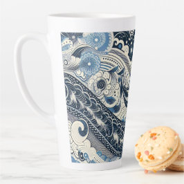 Caneca De Café Latte O Estúdio Caseiro Indigo Bloom