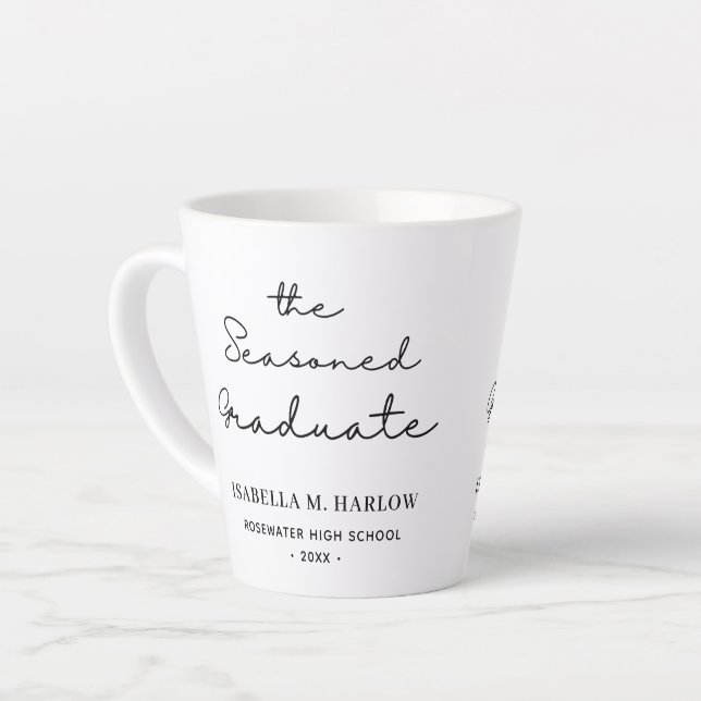 Caneca De Café Latte O Graduado Experiente Personalizado (Ângulo esquerdo)