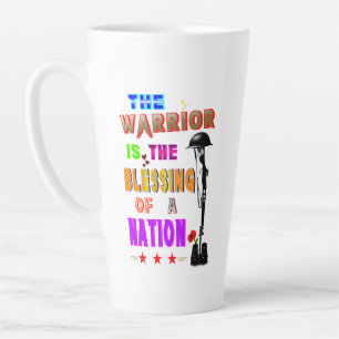 Caneca De Café Latte O Guerreiro É A Bênção De Uma Nação