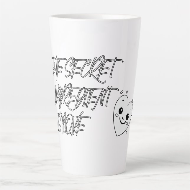 Caneca De Café Latte O Ingrediente Secreto é AMOR (Frente)