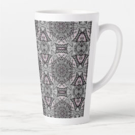 Caneca De Café Latte O Jardim Fractal Prateado