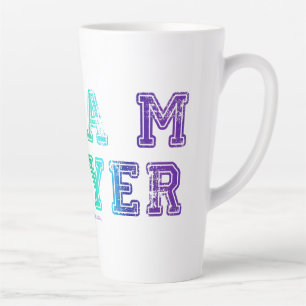 Caneca De Café Latte O jogador do time do SlipperyJoe repleto de arco-í
