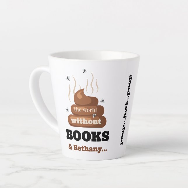 Caneca De Café Latte O Livro Mais Amigo Engraçado Passa O Aniversário L (Ângulo esquerdo)