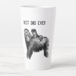 Caneca De Café Latte O melhor pai que já foi gorila com bebê