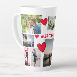 Caneca De Café Latte O MELHOR TEMPO DE Amor Personalizado Colagem 12 Fo
