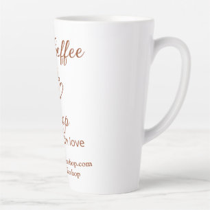 Caneca De Café Latte O negócio de mídia social da cafeteria e site
