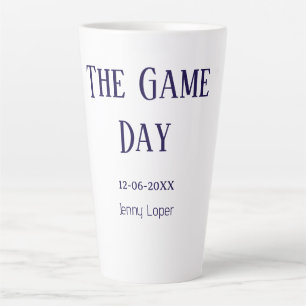 Caneca De Café Latte o nome da partida do clube de futebol do dia do jo