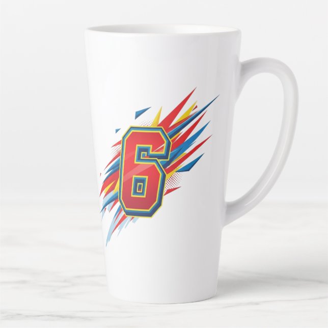 Caneca De Café Latte "O número 6: Um símbolo de harmonia e amor" (Direita)