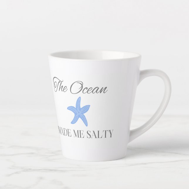 Caneca De Café Latte O Oceano Me Tornou Salgado, Presente Divertido de  (Direita)