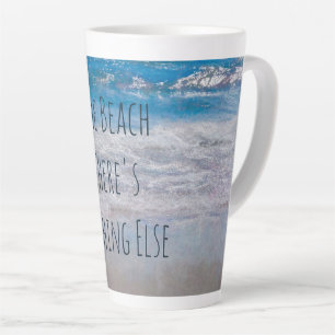 Caneca De Café Latte O Oceano Tropical Branco de Praia Onda Costeira