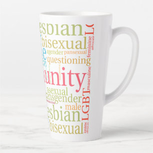 Caneca De Café Latte O orgulho gay do arco-íris artístico de Slippery