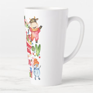 Caneca De Café Latte O Papai Noel Está Chegando à Cidade - Festa de Fim