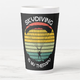 Caneca De Café Latte O Paraquedismo é Minha Terapia