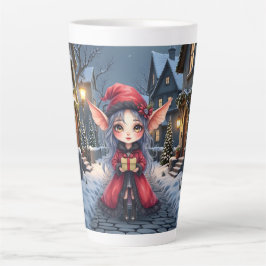 Caneca De Café Latte O Pequeno Mensageiro de Natal.