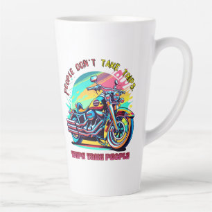 Caneca De Café Latte O Pessoas não faz viagens: bicicleta de estilo ret