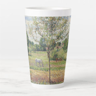 Caneca De Café Latte O Prado com Cavalo Cinza, Eragny, Pintura a Óleo