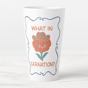 Caneca De Café Latte O que no Cravo Engraçado Flor do Cowboy