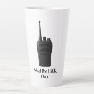 Caneca De Café Latte O Que O Fu*k Sobre O Ícone De Walkie Talkie Engraç