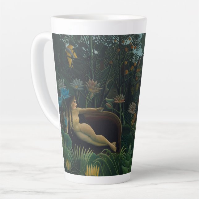 Caneca De Café Latte O Sonho (Le Reve Exotique) de Henri Rousseau (Ângulo esquerdo)
