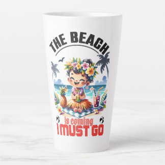 Caneca De Café Latte O verão da garota de Hula está chegando Eu devo ir