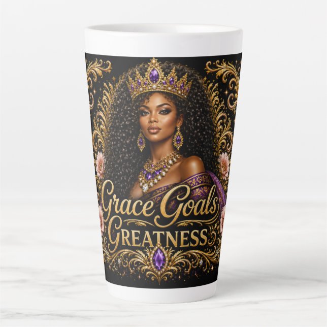 Caneca De Café Latte Objetivos de Graça Grandeza (Frente)