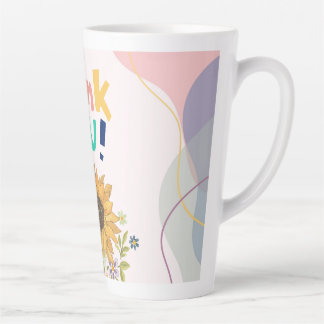 Caneca De Café Latte Obrigado com girassol