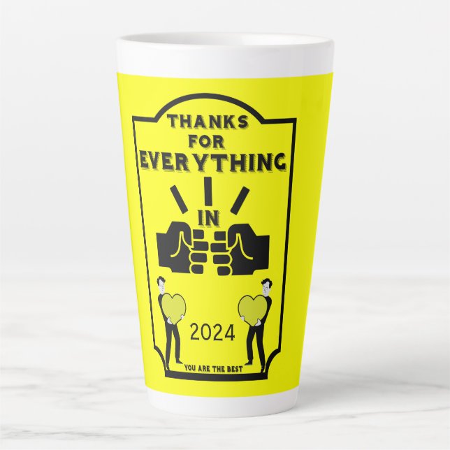 Caneca De Café Latte Obrigado Dos Recursos Humanos (Frente)