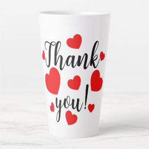 Caneca De Café Latte Obrigado Red Hearts Latte Mug