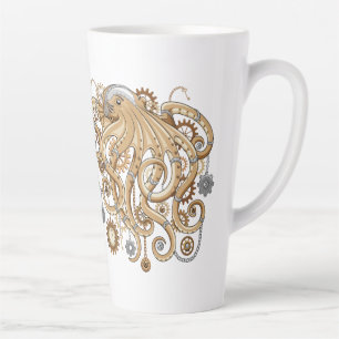Caneca De Café Latte Octopus Steampunk Surreal Style Machine