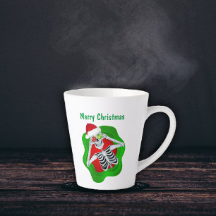 Caneca De Café Latte Óculos de Ornamento de Corno de Natal