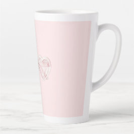 Caneca De Café Latte Óculos de Sol Coração Rosa Bege Citação