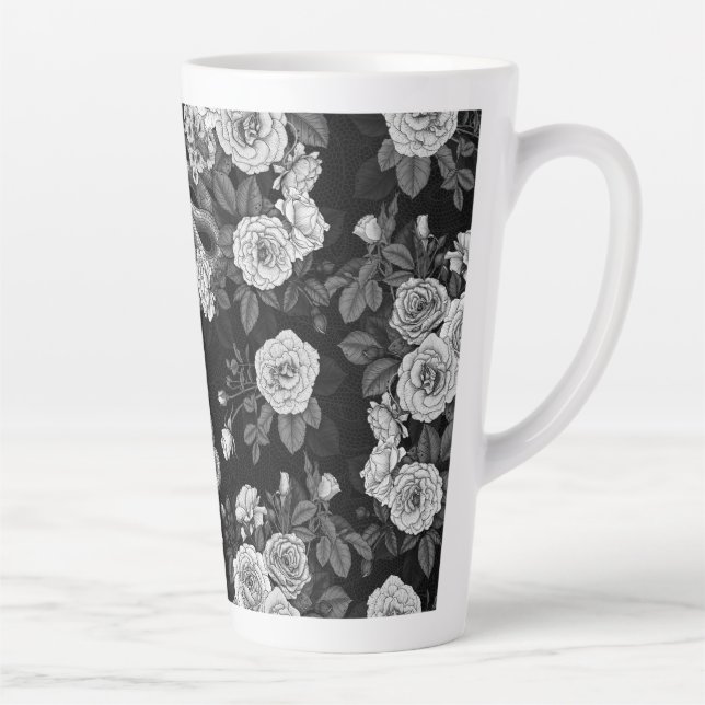 Caneca De Café Latte Oculto nas rosas 3 (Direita)